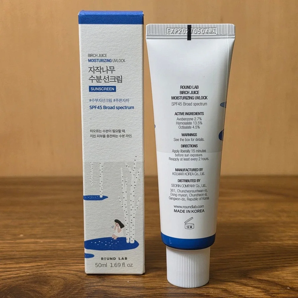 Round Lab Birch Juice Moisturizing UVLOCK Sunscreen SPF45 50ml New Sealed 2027